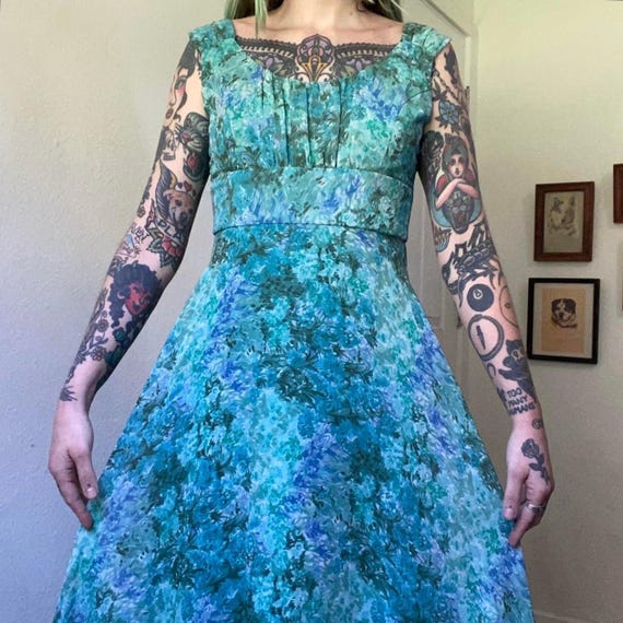 blue milkmaid midi dress Sofia Linen Square Neck Midi Dress main image 0