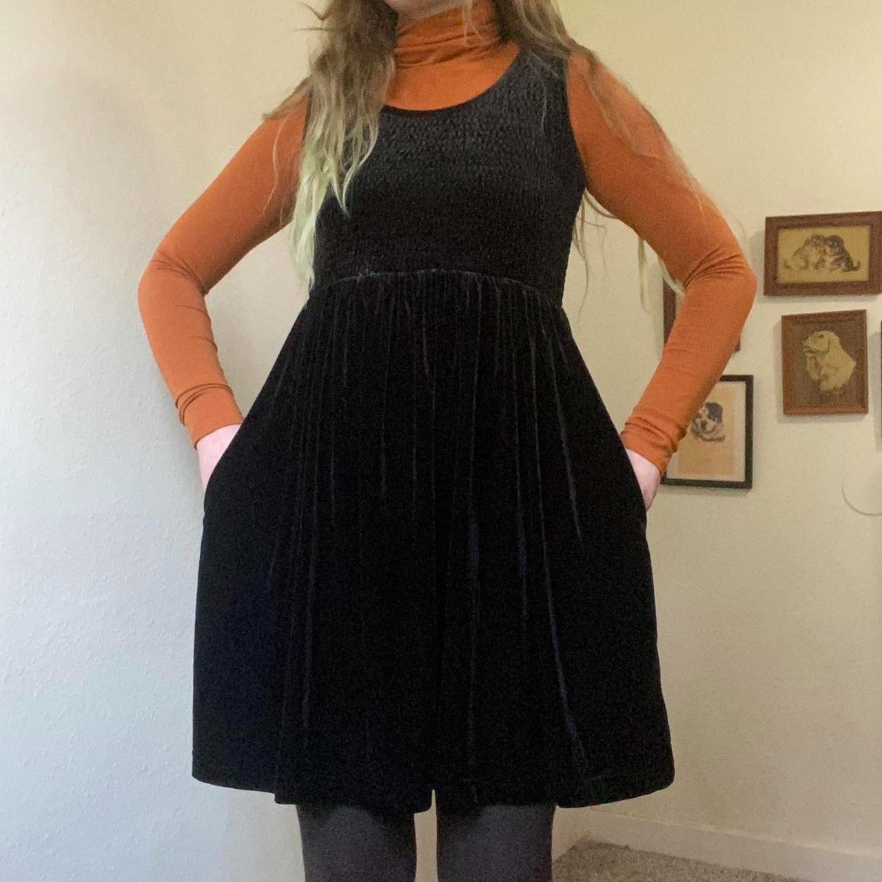 90s Vintage Black Velvet Babydoll Mini Dress With Pockets - Etsy