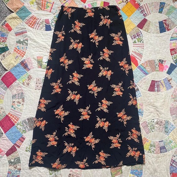 90s vintage Laura Ashley black floral maxi skirt - image 8