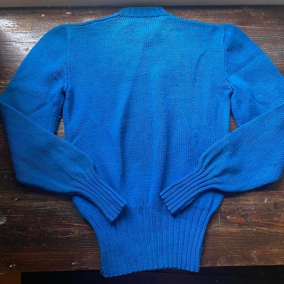 1930s vintage hand knit blue ‘ACL’ embroidered sw… - image 2