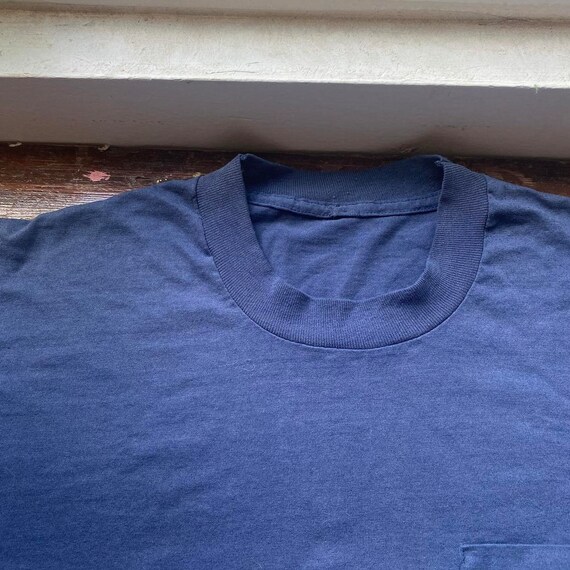 70’s 80’s vintage unbranded navy blue faded selve… - image 5