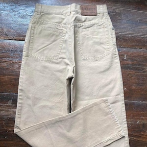 90’s vintage Ralph Lauren oatmeal mid rise straight leg jeans