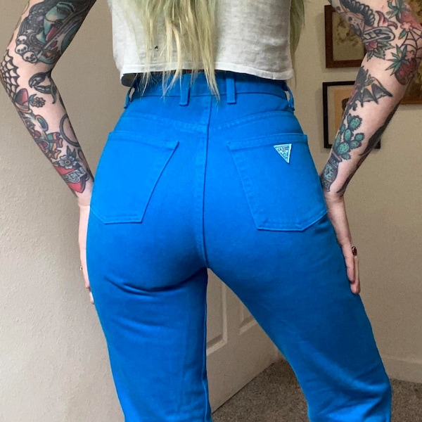 90s vintage Guess turquoise jeans