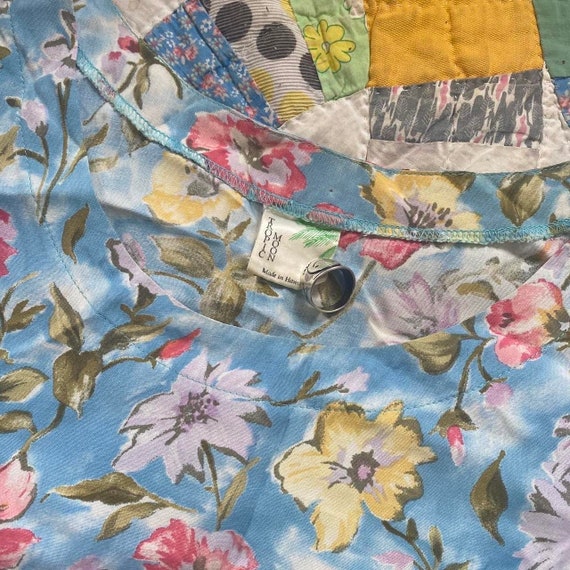 90s vintage blue floral babydoll midi shirt dress… - image 7