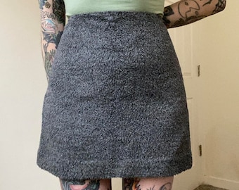 90s vintage unbranded faux fur shaggy mini skirt