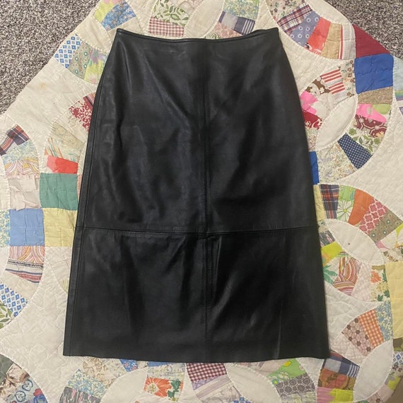 Y2K black leather midi skirt by Old Navy Collecti… - image 8