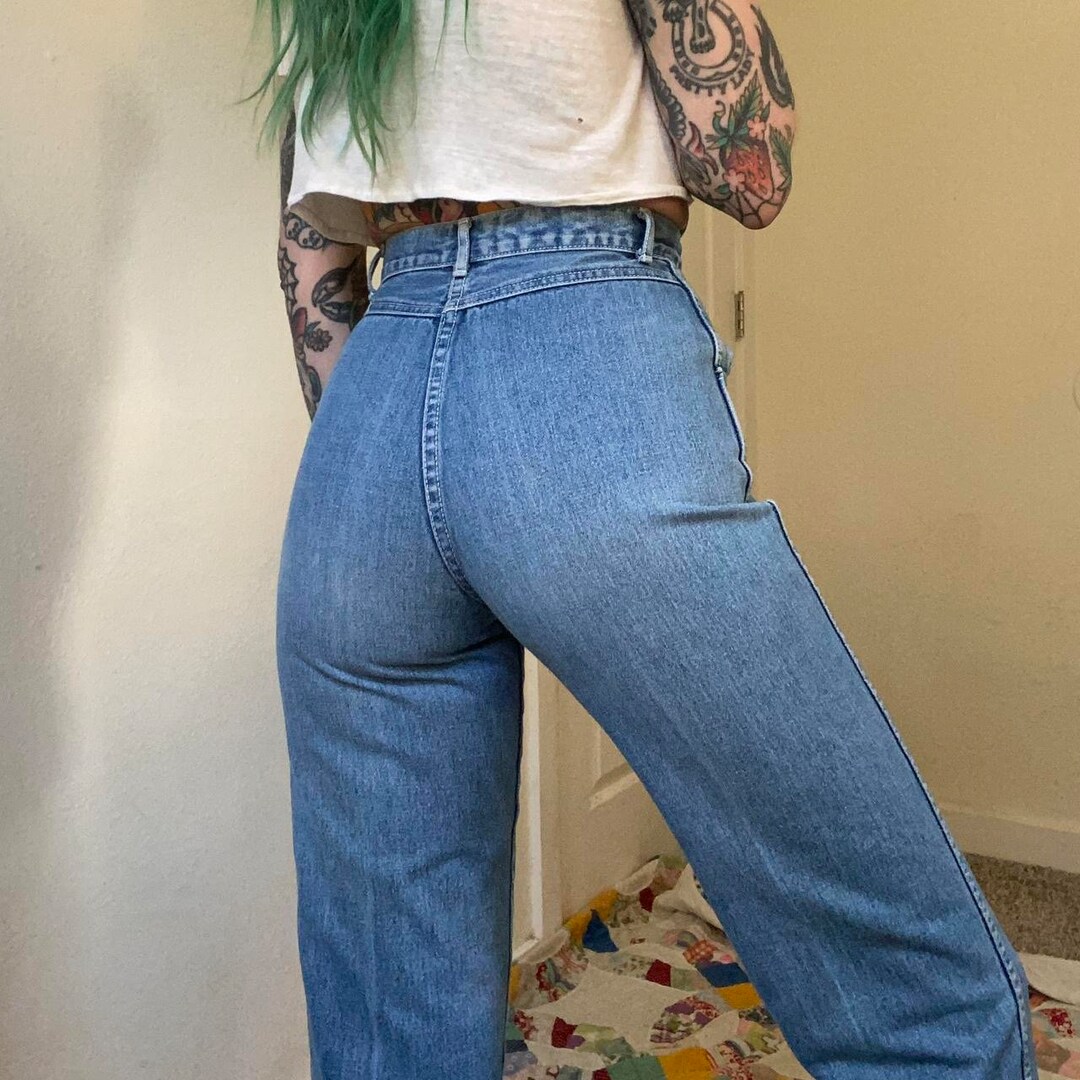 80s Vintage Faded High Waist Jeans by Brittania Pentimento Etsy