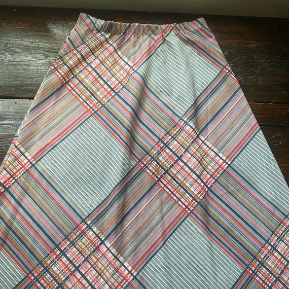 60’s 70’s vintage unbranded plaid a line maxi ski… - image 5