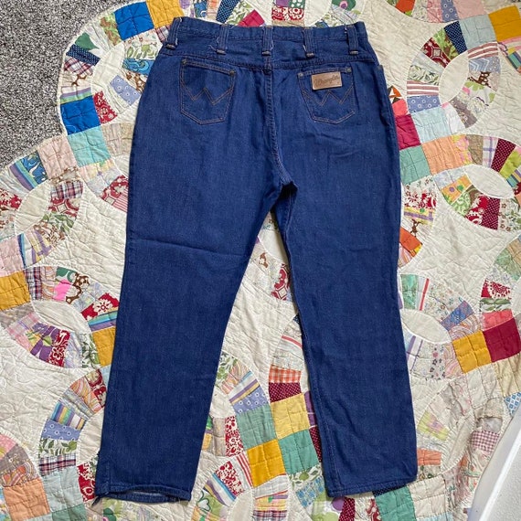 60s 70s vintage Wrangler Misses dark wash high wai