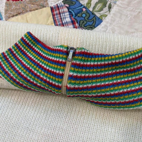 60s vintage semi sheer rainbow striped turtleneck… - image 7