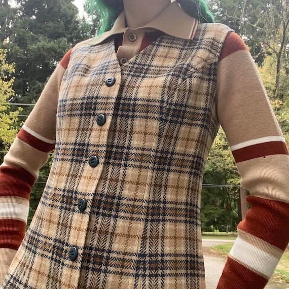 60’s 70’s vintage Young Pendleton plaid wool vest - image 2