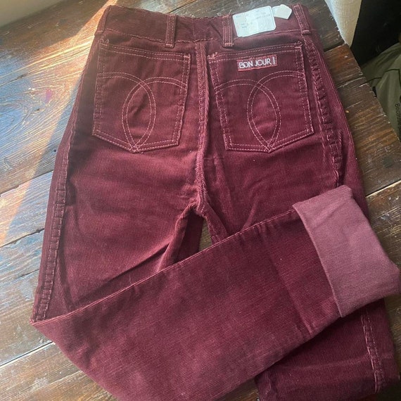 70’s vintage burgundy dead stock corduroy jeans b… - image 5