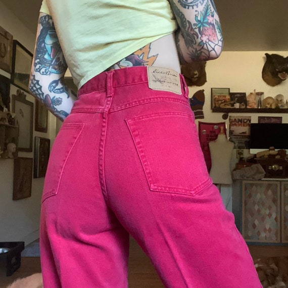 80’s 90’s vintage cherry red high waist jeans by … - image 3