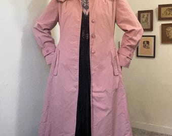 70s vintage dusty pink trench coat