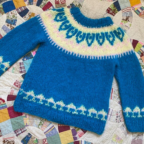 [ 直播92折適用!] Mohair rough vintage knit / blue