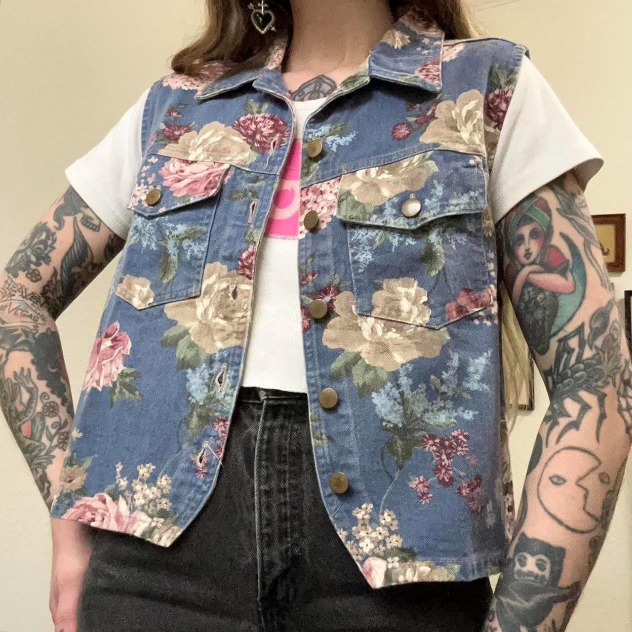 90s Denim Vest - Etsy