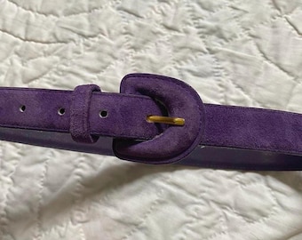 60s 70s vintage purple suede leather belt