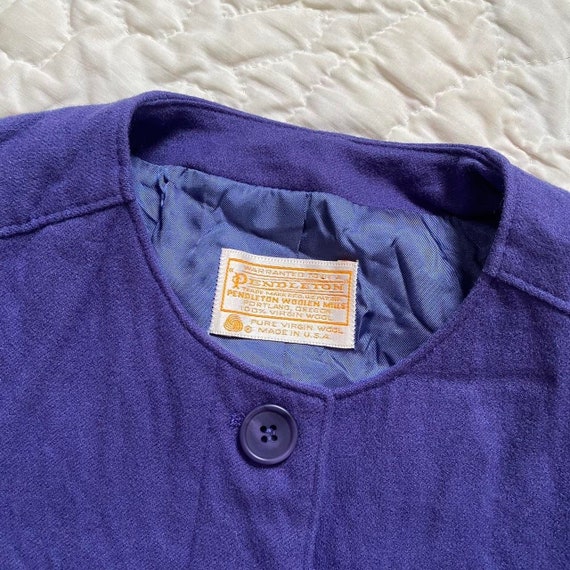 80s vintage Pendleton lavender virgin wool croppe… - image 6