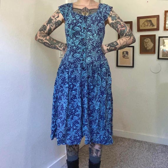 blue sea shell dress Bette Thin Strap Maxi Dress main image 0