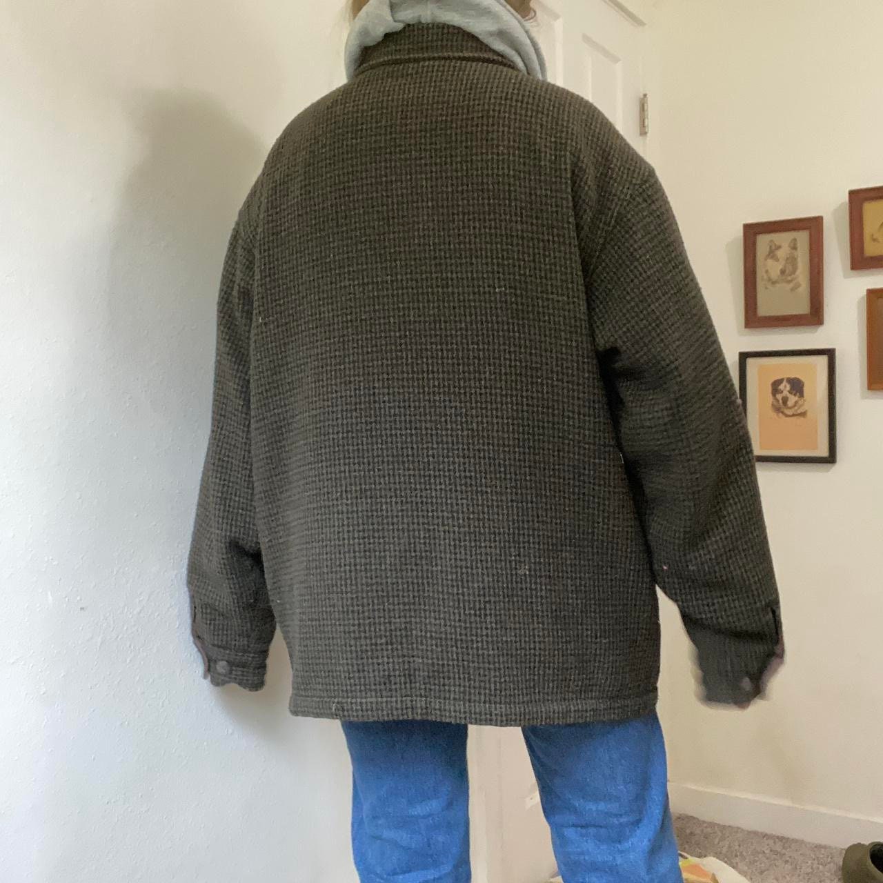冬ギフト  Wool Black and Green Vintage 90s 80s Tweed St by Jacket ジャケット・アウター