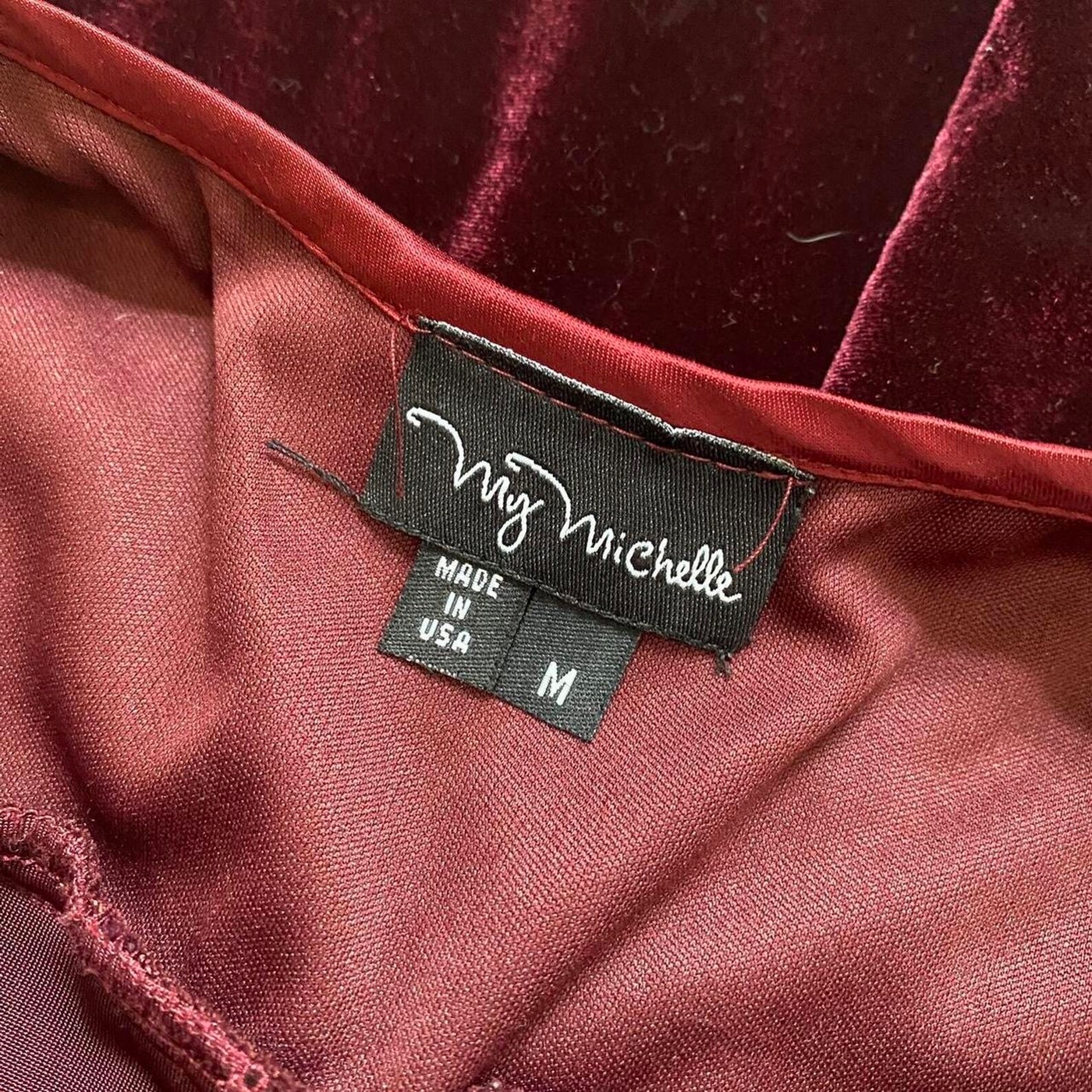 Vintage 90s Dark Burgundy Polyester Sleeveless Cocktail Dress - 3/4