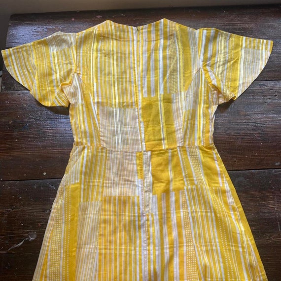 Vintage unbranded handmade yellow plaid midi dres… - image 6