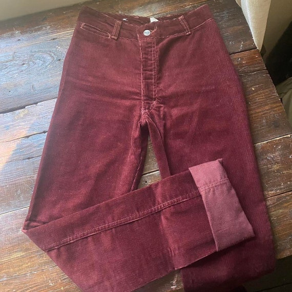 70’s vintage burgundy dead stock corduroy jeans b… - image 7