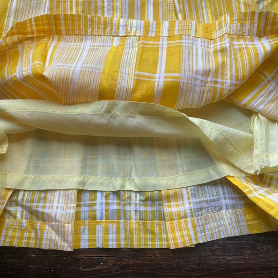 Vintage unbranded handmade yellow plaid midi dres… - image 8