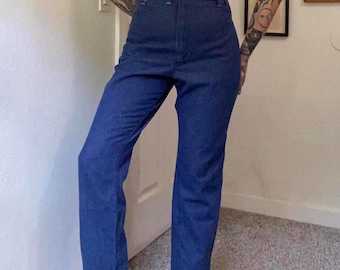 60s 70s vintage Wrangler Misses dark wash high waist jeans