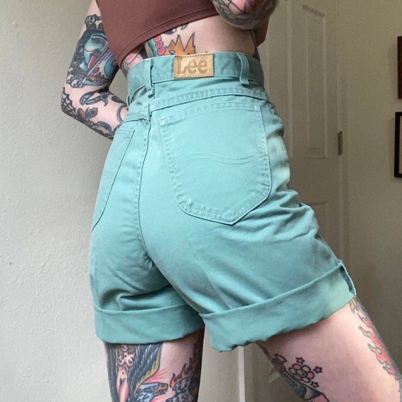 80s vintage union made Lee mint green high waist … - image 2
