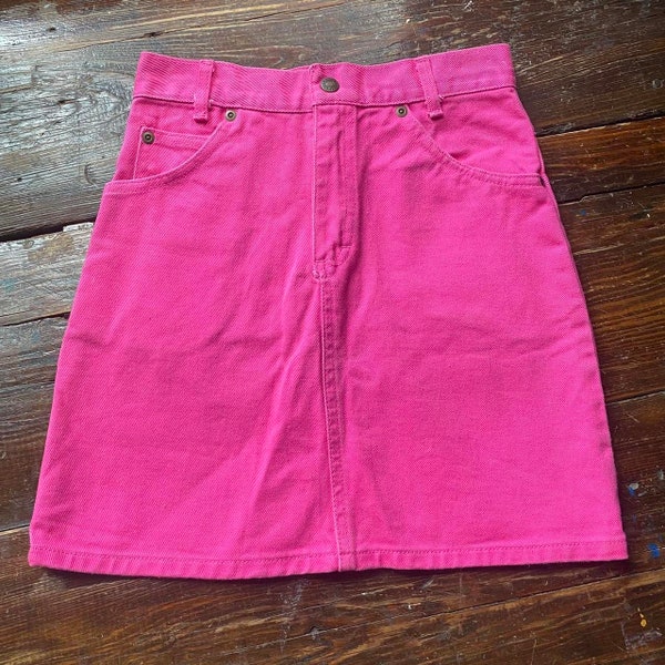 80’s vintage pink denim mini skirt by ‘Carbon Copies’ JC Penney