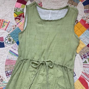 Mexicana Loose Dress Dark Avocado with Blue Floral
