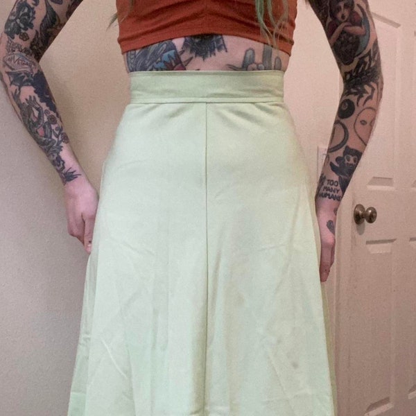 70s vintage pale minty sea foam green a line maxi skirt by Brass Plum Nordstrom