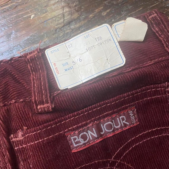 70’s vintage burgundy dead stock corduroy jeans b… - image 6
