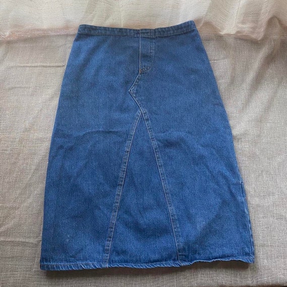 90s vintage medium wash denim skirt by R Wear Ram… - image 6