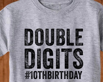 10th Birthday T Shirt Double Digit Birthday Shirt 10th Birthday Gift Ten Year Birthday Party Tee Boys 10Th Birthday Gift Girls 10th Birthday