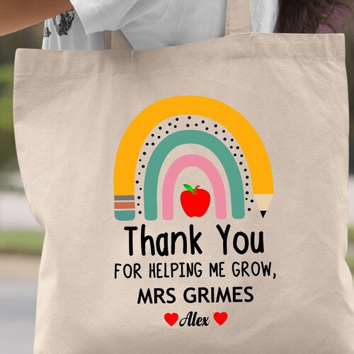 Personalised Thank You Teacher Gift Tote Bag Teaching - Etsy