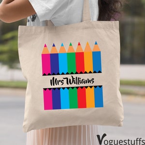 Personalised Teacher Tote Bag Custom Name Teacher Tote Bag Pre School-Teacher Tote Bag End Of Year Gift Nursery School Leaving Teacher Gift