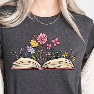 Wildflowers Book Shirt, Teacher Wildflower Shirt, Book Lovers T-shirt, Bookish Book Sellers Gift For Teachers Readers Shirt, Flower Shirts