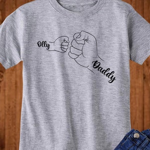 Custom Father&#39;s Day T Shirt with Name, Personalised Kids Shirt with Dads Family Shirt Customized Children Name Shirt, Father Day Kids TShirt