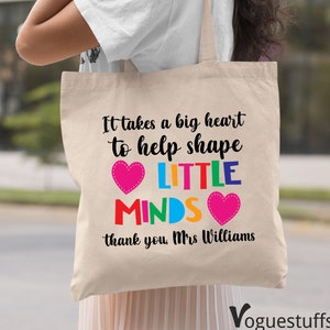 Custom Teacher Tote Bag Little Minds Tote Bag End of Year Teacher Gift Bag Teacher Appreciation Gift Thank You Teacher Gift Personalised Bag