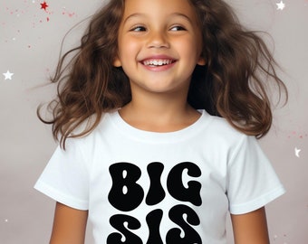 Camiseta de hermana mayor para niño pequeño, camiseta de hermana mayor, camisetas de hermana mayor para niño pequeño, camiseta de anuncio de bebé, regalo para hermana mayor, camiseta de anuncio de embarazo