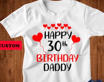 Kids Personalised T Shirt Relatives Birthday Shirt Happy Birthday Daddy Mummy Grandpa Grandma Tee Toddler Custom Birthday Shirt Custom Gifts
