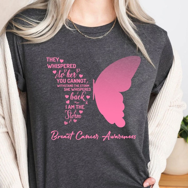 Butterfly Shirt, Breast Cancer Awareness Shirt, Butterfly Cancer T-shirt, Breast Cancer TShirt, Cancer Support Shirt, Cancer Warrior Shirt