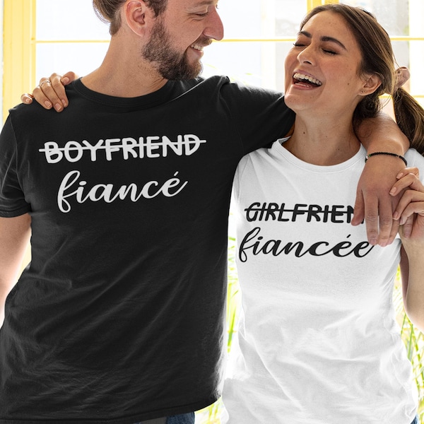 Girlfriend Fiancee Shirts Boyfriend Fiance Shirt Engagement Shirt Honeymoon Shirt Wedding Shirt Bride Shirt Engagement Gift Christmass Gifts