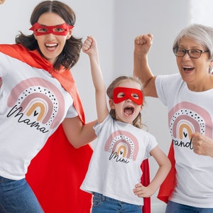 Rainbow Mama Shirt - Rainbow Mini Shirt - Rainbow Grandma Shirt - Mama Mini Matching Shirt, Grandma Mini Matching Top, Mothers Day Gift Tees