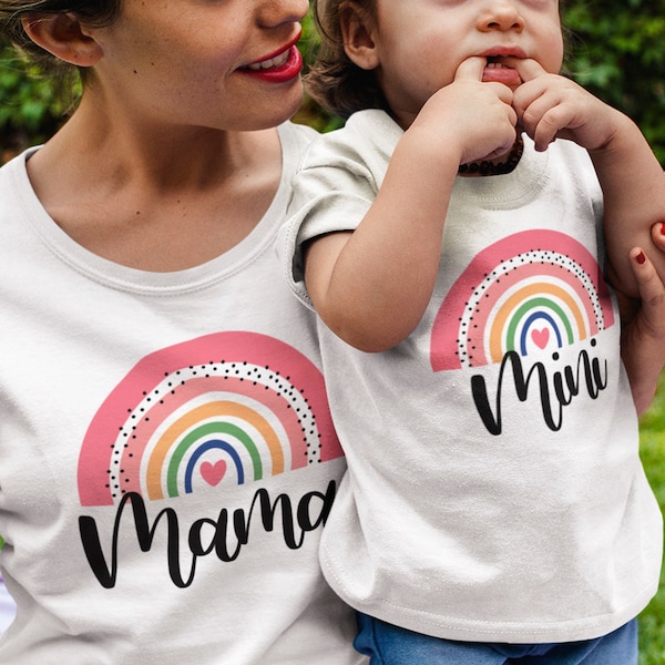 Rainbow Mama Mini Matching T Shirt Mothers Day Gift Rainbow Matching Shirt Mum And Me Matching Shirt Mummy And Kids Shirt Mother Day Gifts