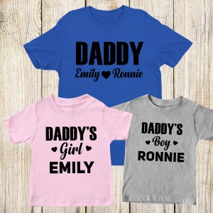 Fathers Day Shirt Personalised Daddy And Boy Girl Matching Shirt Daddys Boy Shirt Daddy&#39;s Girl Shirt Father&#39;s Day Matching Shirt Gifts