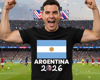 Argentinië shirt WK 2026 voetbal fan Tee La Albiceleste Argentijnse voetballiefhebber cadeau mannen vrouwen kinderkleding voetbal speler kleding