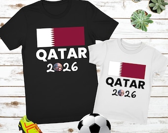 Camiseta de Qatar para el Mundial 2026, camiseta para fanáticos del fútbol, Al Annabi, regalo para amantes del fútbol qatarí, ropa para hombres, mujeres y niños, ropa para jugadores de fútbol y seguidores.